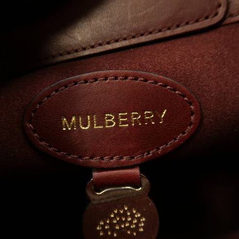 MULBERRY GHW 2way Shoulder Bag Calfskin Leather Bordeaux Color