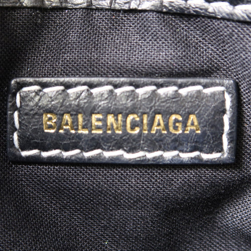 BALENCIAGA SHW Clutch 443658 Calfskin Leather Blue/Black/White