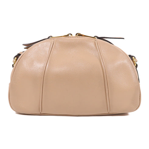 Miu Miu GHW Shoulder Bag Calfskin Leather Nude