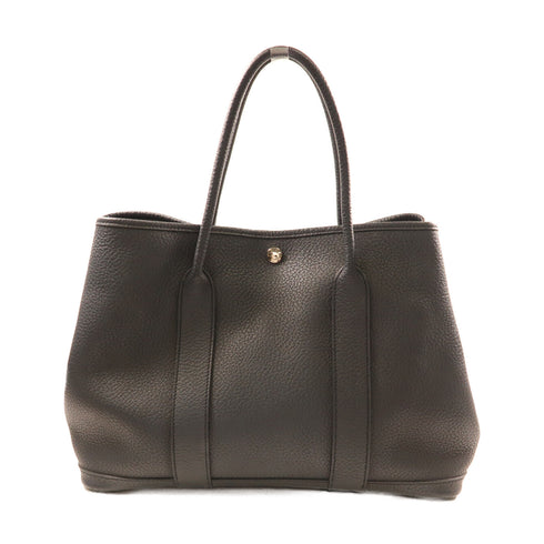 HERMES PHW Garden Party PM Totebag Negonda Leather Bleu Indigo Navy Blue