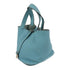 HERMES PHW Picotin MM Tote Bag Handbag Taurillon Clemence Leather Bleu Atoll