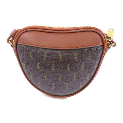 SAINT LAURENT YSL GHW Micro Cool Coin Case Purse Shoulder 696772 Leather Brown