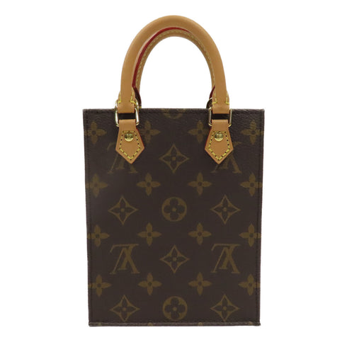 LOUIS VUITTON LV GHW Petit Sac Plat 2Way Shoulder Hand Bag M81295 Monogram Brown