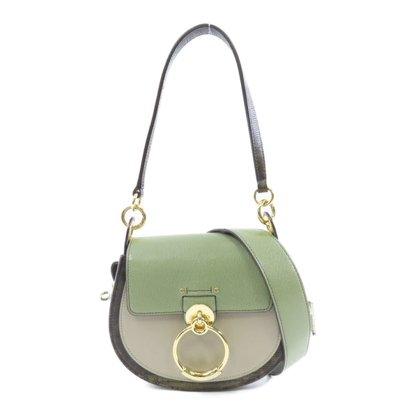 Chloe GHW Small Tess Bag 2 Way Shoulder Bag Calfskin Embossed Leather