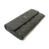 CHANEL Quilted CC SHW Long Wallet Canvas Silver
