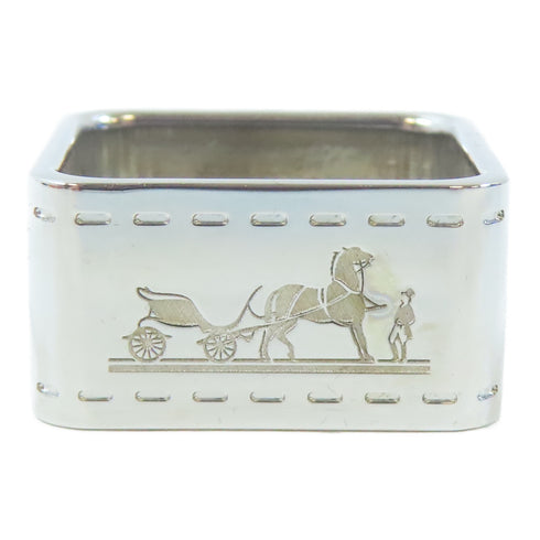 HERMES Scarf Ring Metal Silver