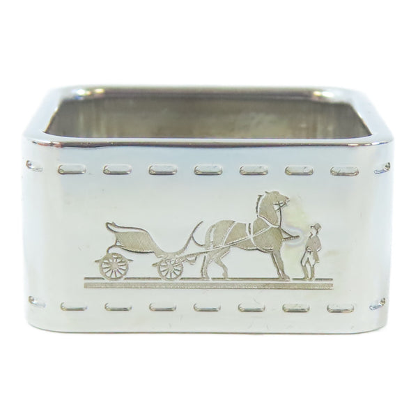 HERMES Scarf Ring Metal Silver