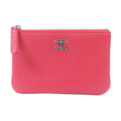CHANEL CC SHW Pouch Calfskin Leather Pink