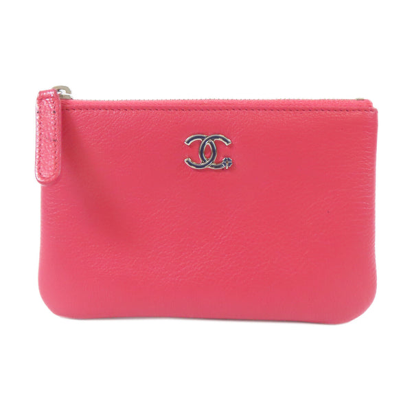CHANEL CC SHW Pouch Calfskin Leather Pink