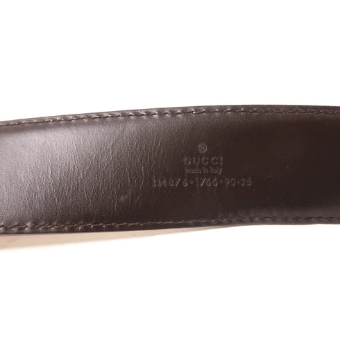 GUCCI GG GHW Belt Calfskin Leather 114876 White