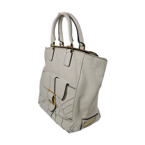 Valentino GHW Handbag Calfskin Leather White