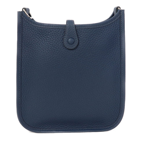 HERMES PHW Evelyne TPM Shoulder Bag Taurillon Clemence Bleu De Prusse