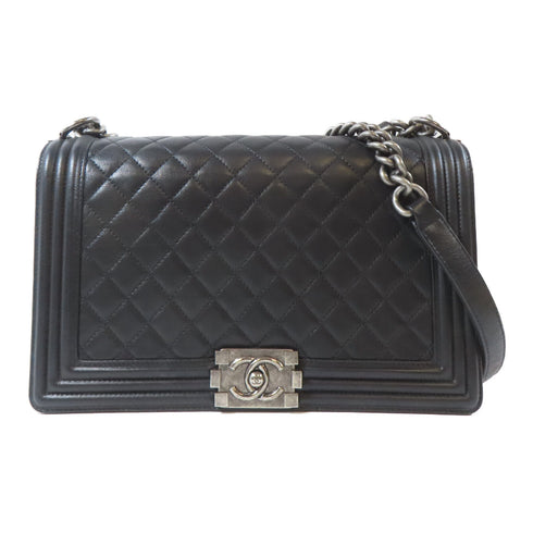 CHANEL Quilted CC Boy Chanel 28 Chain Shoulder #19613843 Lambskin Leather Black