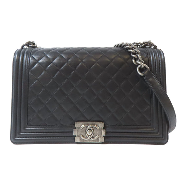 CHANEL Quilted CC Boy Chanel 28 Chain Shoulder #19613843 Lambskin Leather Black