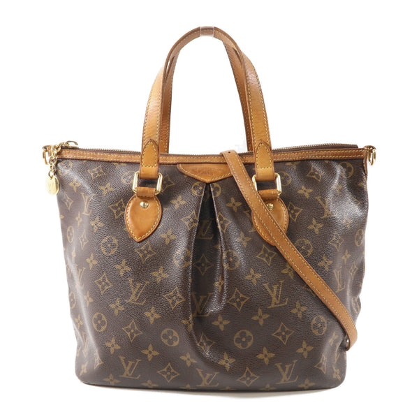 LOUIS VUITTON LV GHW Palermo PM 2 Way Shoulder Bag M40145 Monogram Brown v11