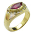 FINE JEWELRY 1.065ct Ruby 0.19ct Diamond Ring 18K Yellow Gold US#6.25