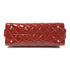 CHANEL Quilted CC SHW Chain Shoulder Bag Patent Leather Red v1