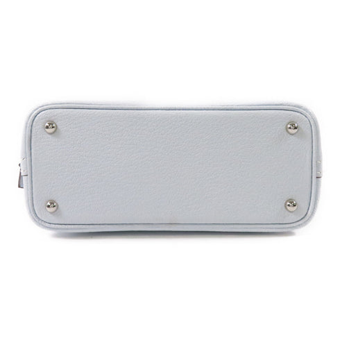 HERMES PHW Mini Bolide 2way Shoulder Bag Chevre Leather Blue Brume