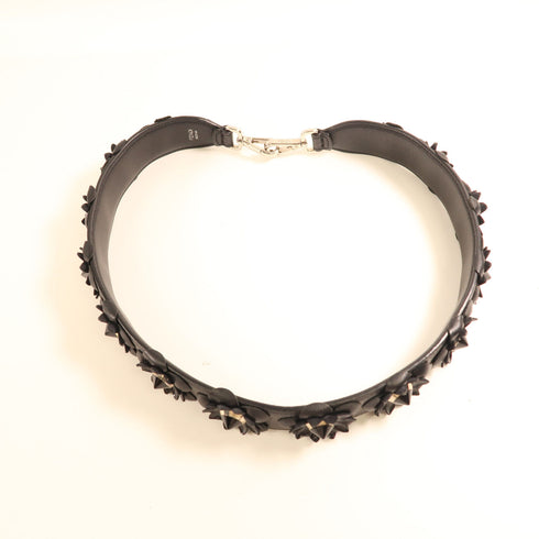 FENDI SHW Strap Calfskin Leather Black