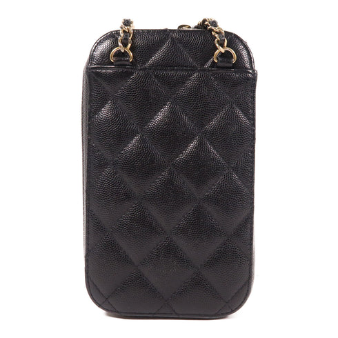 CHANEL CC GHW Chain Shoulder Bag Calfskin Leather Black v4