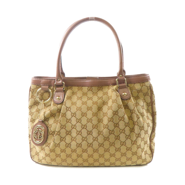 GUCCI GG GHW Shoulder Bag 296835 Canvas Brown