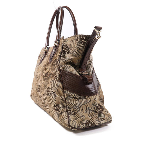 FENDI GHW Shoulder Bag Horsehair Brown