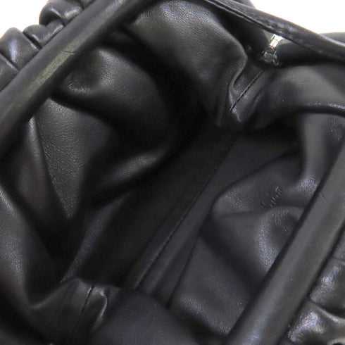 BOTTEGA VENETA BV Mini Pouch Shoulder Bag Crossbody Calfskin Leather Black