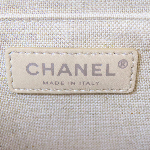 CHANEL CC SHW Clutch Canvas White/Grey