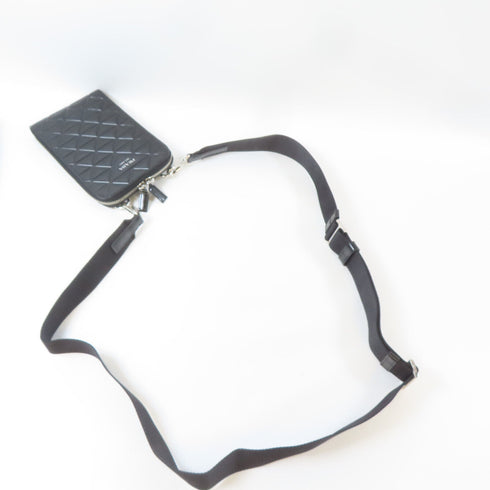 PRADA SHW Leather Phone Case Shoulder Bag 2ZT058 Leather Black