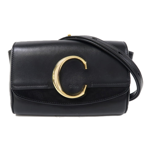 Chloe GHW Waist Bag CHC19US195 Calfskin Leather Black
