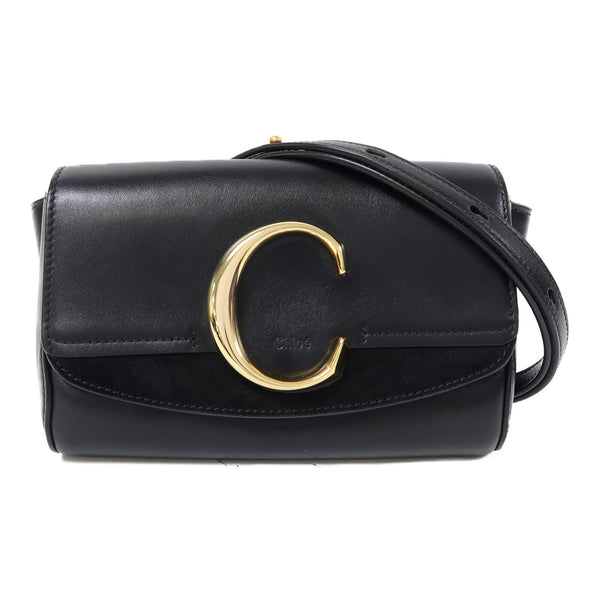Chloe GHW Waist Bag CHC19US195 Calfskin Leather Black