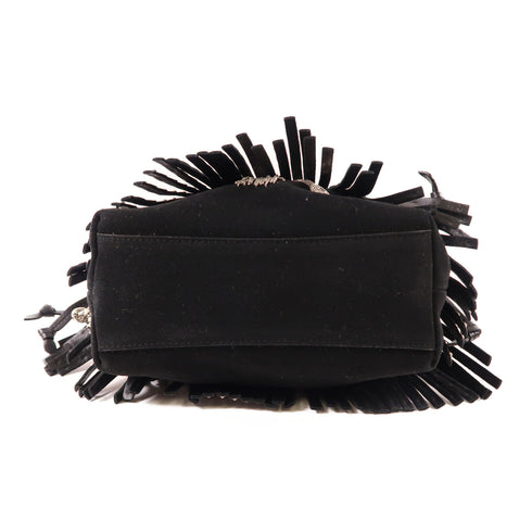 JIMMY CHOO SHW Chain Shoulder Bag Calfskin Leather Black