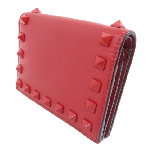 Valentino GHW Wallet Lambskin Leather Red