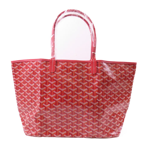 GOYARD Saint Louis PM Shoulder Tote Bag Handbag Coated Canvas Red