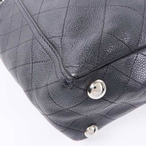 CHANEL CC SHW Chain Shoulder Bag Calfskin Leather Black v10