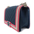 CHANEL CC SHW Boy 25 Shoulder Bag Canvas Blue/Pink