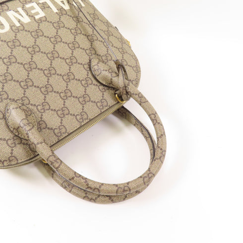 GUCCI GG GHW Gucci x Balenciaga Shoulder Bag 681699 PVC Coated Canvas Brown