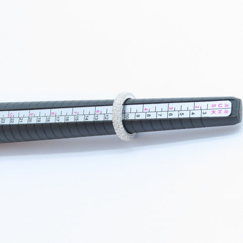 BVLGARI Full Eternity Pave Diamond Ring 18K White Gold US#5