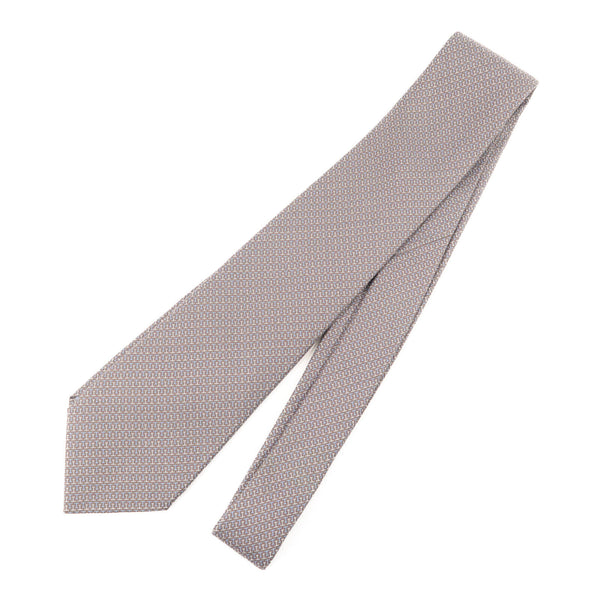 HERMES Tie Ties Silk Gray