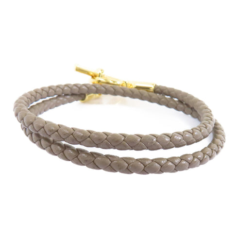 HERMES Roulis Bracelet Accessories Veau Swift Leather Metal Etoupe