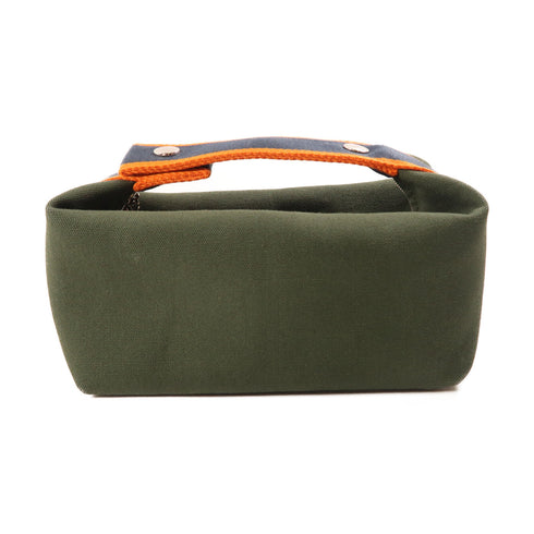 HERMES PHW Bride a Brac Handbag Toile H Canvas Dark Green