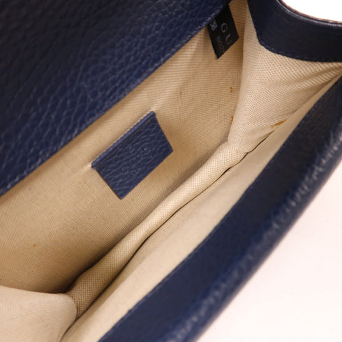 GUCCI GG SHW Dionysus Chain Shoulder Bag Calfskin Leather Navy 421970