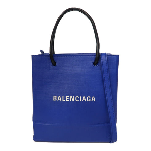 BALENCIAGA SHW Tote Bag 2Way Shoulder Bag Calfskin Leather 572411-4214 Blue