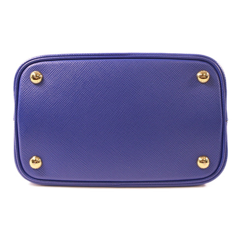 PRADA GHW Panier Saffiano 2 Way Shoulder Handbag 1BA212 Calfskin Leather Blue