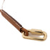 HERMES Curiosite Mousqueton Necklace Veau Swift Leather Gold Brown