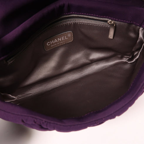 CHANEL CC SHW Chain Shoulder Bag Fabric Purpe