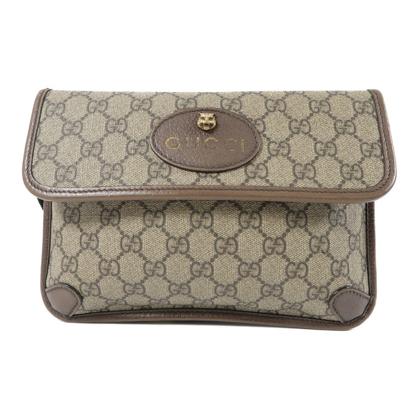 GUCCI GG GHW Neo Vintage GG Supreme Waist Belt Bag 493930 Coated Canvas Brown