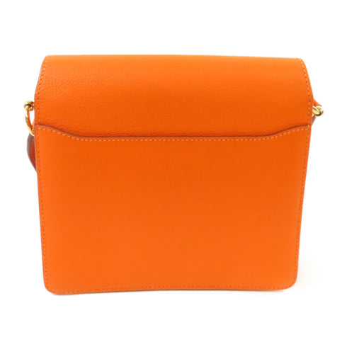 HERMES GHW Roulis Mini Shoulder Bag Crossbody Evercolor Leather Feu Fire Orange