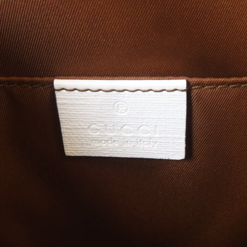 GUCCI GG SHW GG Tote Bag Handbag 605614 PVC Coated Canvas Brown White