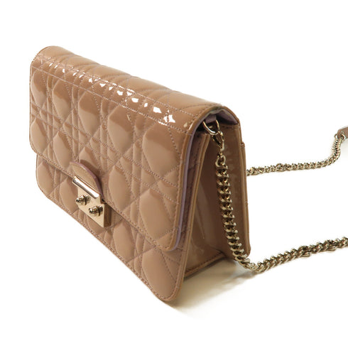 Dior SHW Miss Dior Chain Shoulder Bag Patent Leather S0257 Purple